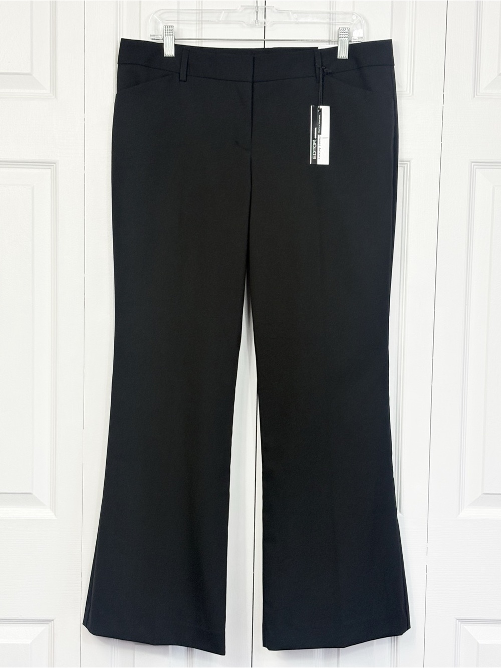 NWT Express Design Studio Black Editor Flare Leg Trouser Pants 12 Short